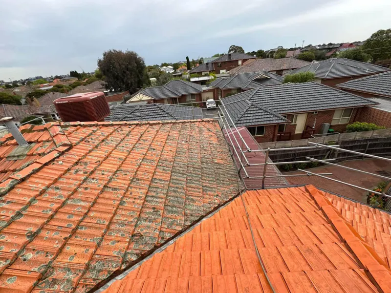 Restored terracotta tiled roof in Melbourne, Metro Wide Roofing
